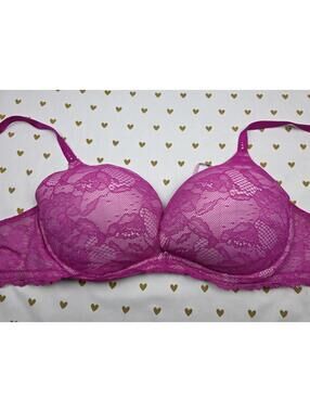 Victorias Secret Purple Lace lined bra BIOFIT Push Up 36DD